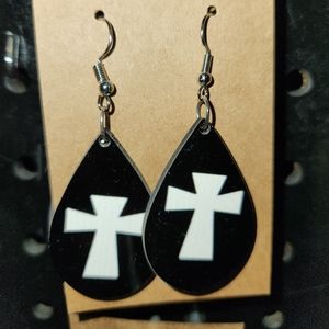 Homemade teardrop earrings